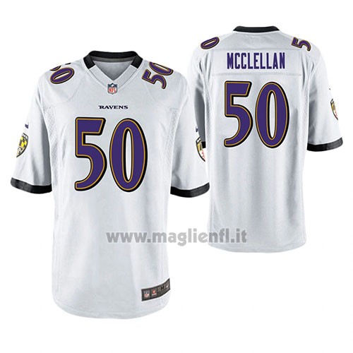 Maglia NFL Game Baltimore Ravens Albert Mcclellan Bianco
